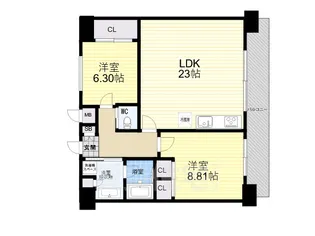 プレジオさくら夙川【8階】の間取り