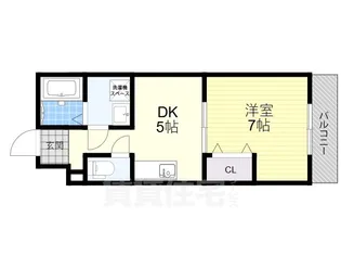 1DKの間取り画像