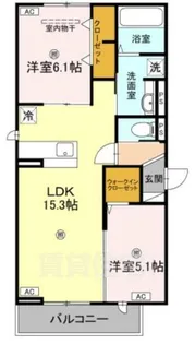 パサログランデ中安井【3階】の間取り