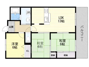 グリーンハイム千里南が丘【3階】の間取り