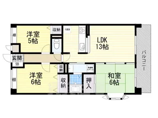大阪府堺市北区南花田町【マンション】の間取り