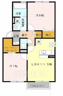 クレールヒル白水【1階】の間取り