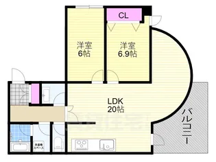 シオンズガーデン花川【2階】の間取り