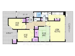 イトーピア高槻グランドガーデンズ【3階】の間取り