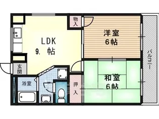 クレセントカシダ2【3階】の間取り
