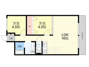 こうやハイツ【2階】の間取り