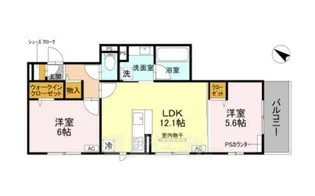 リヴェール京都桂【3階】の間取り