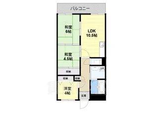 ランプリ築山【3階】の間取り