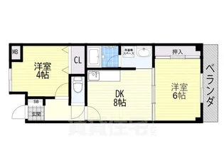 グリーンピア東寝屋川【4階】の間取り