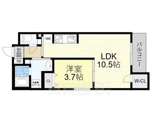 ウェルスクエア帝塚山【2階】の間取り