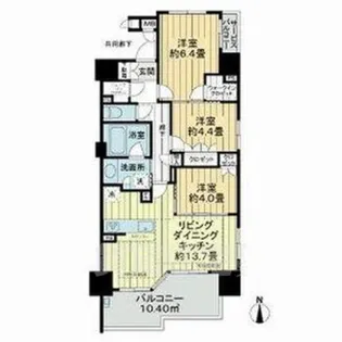 プラセシオン名古屋伏見【4階】の間取り