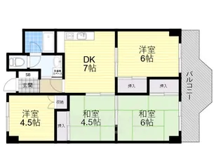 白川高層住宅5号棟【5階】の間取り