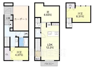 大阪府堺市西区鳳中町2丁【一戸建】の間取り
