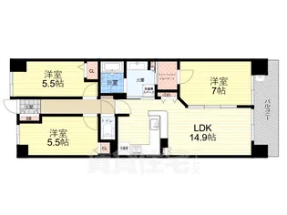 リバーガーデンECOシティ アリスの森【16階】の間取り