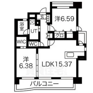 パラシオン西新【1階】の間取り