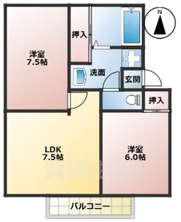 ハイツやすらい【1階】の間取り