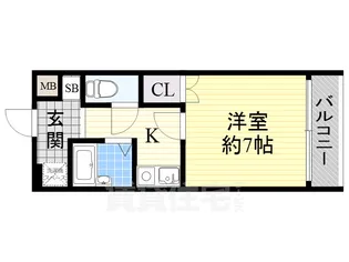 プチハイツ服部【4階】の間取り