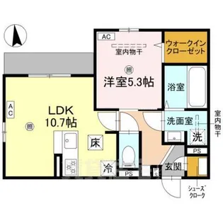 グランピース駒川【1階】の間取り