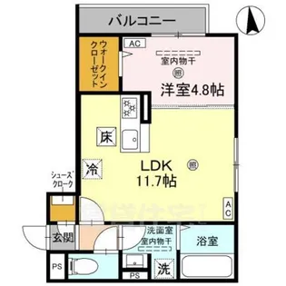 グランピース駒川【1階】の間取り