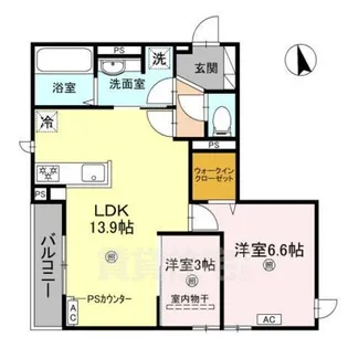 グランピース駒川【3階】の間取り