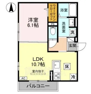 GRAMM御陵荒木A【1階】の間取り