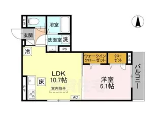 GRAMM御陵荒木A【1階】の間取り