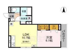 「GRAMM御陵荒木A」【2階】の間取り