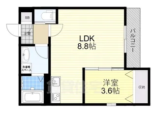 大阪府枚方市走谷2丁目【アパート】の間取り