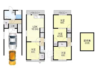 大阪府寝屋川市点野1丁目【一戸建】の間取り