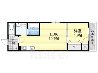 大阪府大阪市住吉区清水丘2丁目【アパート】の間取り