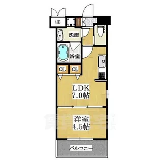 1LDKの間取り画像