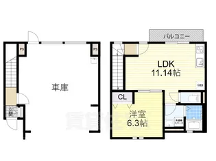 大阪府交野市森南1丁目【テラスハウス】の間取り