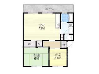 南井ハイツ【1階】の間取り