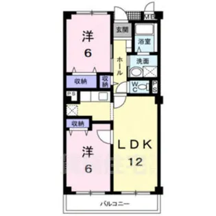 2LDKの間取り画像