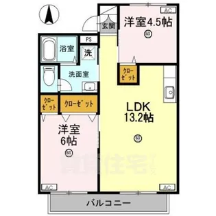 ルミエールC棟【1階】の間取り
