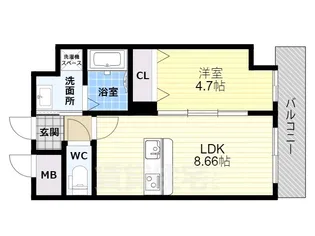 Freedom Residence 藤井寺岡【1階】の間取り