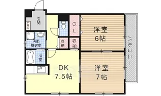 オフリール滝の水EAST【1階】の間取り