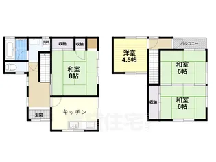 奈良県大和高田市大字野口【一戸建】の間取り