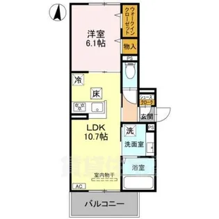 GRAMM六地蔵 C棟【1階】の間取り