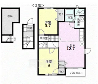 ラ・カスカータ【2階】の間取り