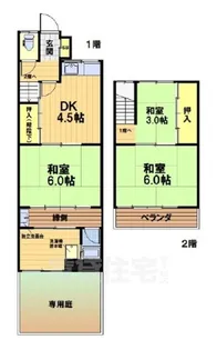 京都府京都市右京区西京極下沢町【一戸建】の間取り