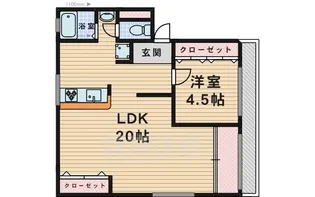 三隆(1)コーポラス【4階】の間取り