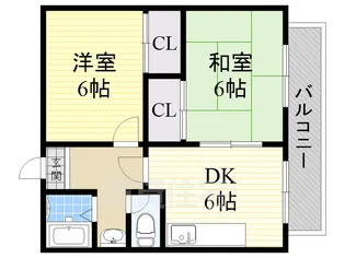 大阪府豊中市箕輪1丁目【マンション】の間取り