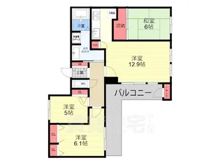 サーパス桂第2【4階】の間取り