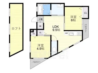 滋賀県大津市下阪本5丁目【テラスハウス】の間取り