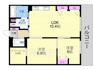 2SLDKの間取り画像