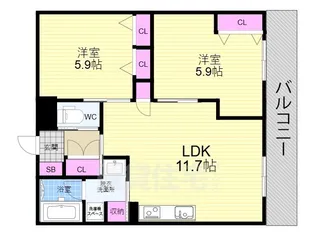 インサイトルポ山科新十条【4階】の間取り