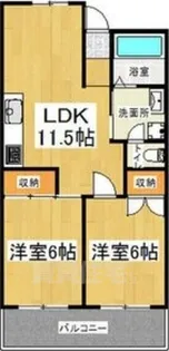 2LDKの間取り画像