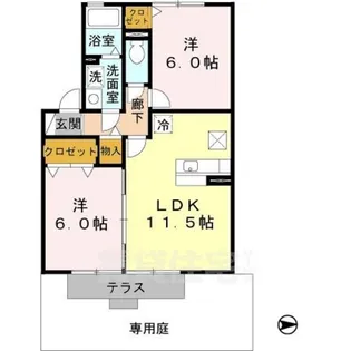 パルコートサンA棟【1階】の間取り