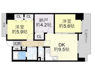 大阪府大阪市阿倍野区天王寺町南3丁目【マンション】の間取り